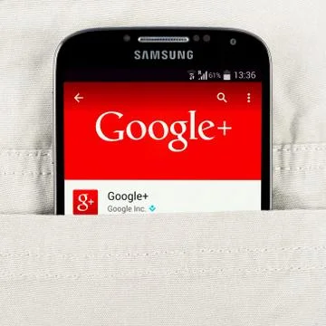 Google application on the Samsung galaxy display Stock Photos