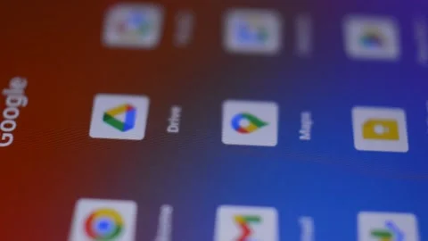 Google application on the smartphone screen. google app. Video stock 232762767