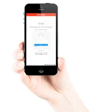 Google+ applications on apple iphone 5s Stock Photos