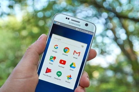Google Apps on Samsung S7 Stockfoto's