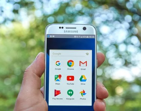 Google Apps on Samsung S7 写真素材