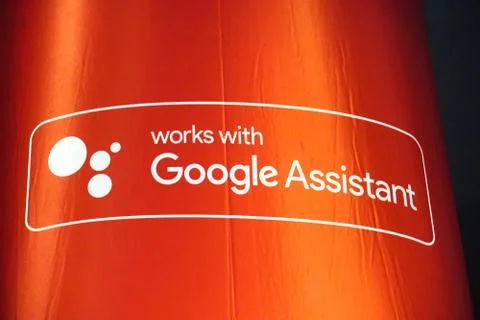 Google Assistant sign Foto stock