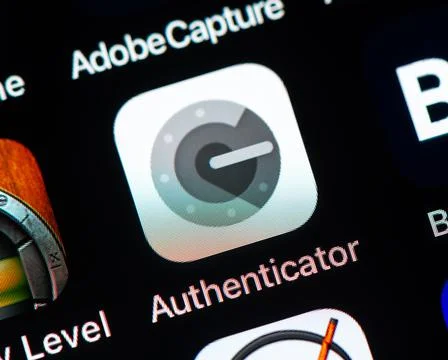 Google Authenticator app icon on Apple iPhone screen Stock Photos