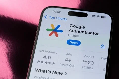 Google authenticator mobile application ranking Stock Photos