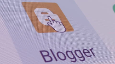 Google Blogger Icon Click Close Up Stock Footage 145675047