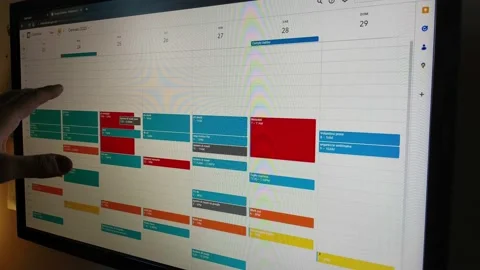 Google calendar app on the computer screen. digital calendar for work. Video stock 232481665