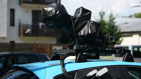 Google car with camera used for street view mapping 動画素材 92852893