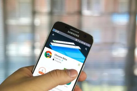 Google Chrome beta app Stock Photos