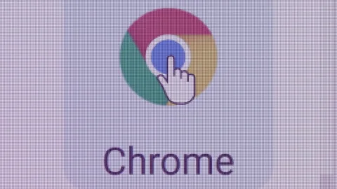 Google Chrome Icon Click Close Up Front Camera Stock Footage 145588749