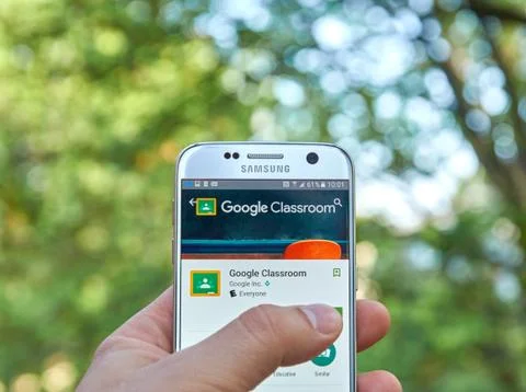 Google Classroom app Stock Photos