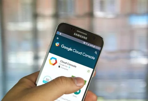 Google Cloud Console app Foto stock