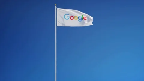 Google company flag in slow motion, editorial animation Stock-Footage 72654643