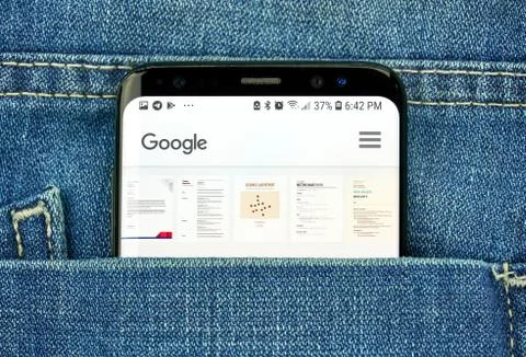 Google Docs app on a phone screen in a pocket Photos
