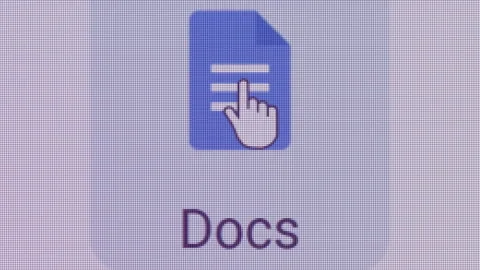 Google Docs Icon Click Close Up Front Camera Stock Footage 145641016