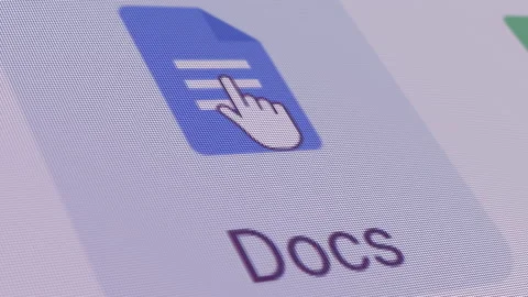 Google Docs Icon Click Close Up Stock Footage 145641029