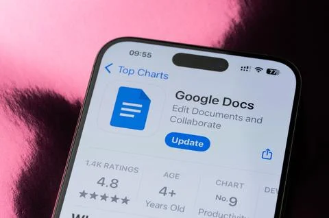 Google Docs mobile application ranking Stock Photos