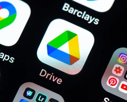 Google Drive app icon on Apple iPhone screen 写真素材