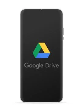 Google drive logo icon on smartphone screen Stock Illustration