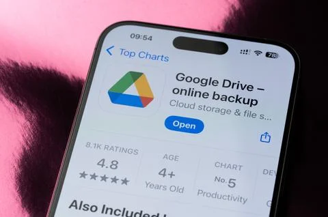 Google drive mobile application ranking Stock Photos