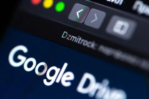 Google Drive web page in browser. Google Drive application is file storage se Stock Photos