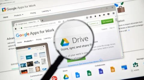 Google Drive web page. Stock Photos