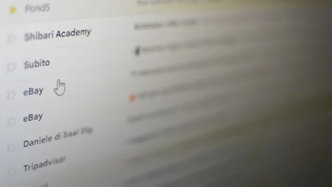 Google e mail app for communication on the laptop screen. laptop email. Vídeos de archivo 219317562
