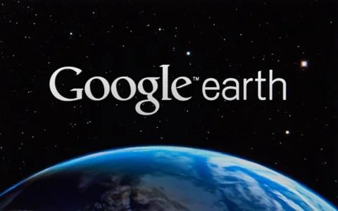 Google Earth app. Stock Photos