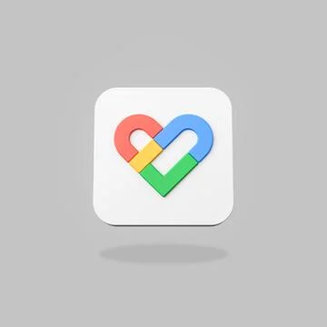 Google Fit App Icon on Flat Gray Background Stock Illustration