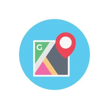Google flat color icon Stock Illustration