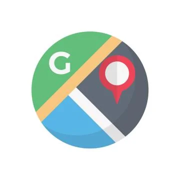 Google flat color icon Ilustração Stock