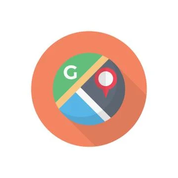 Google flat color icon Ilustração Stock