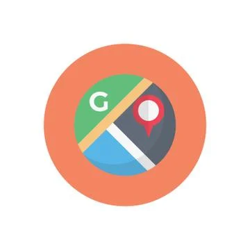 Google flat color icon Ilustração Stock