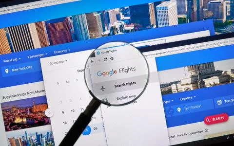 Google Flights web page Stockfoto's