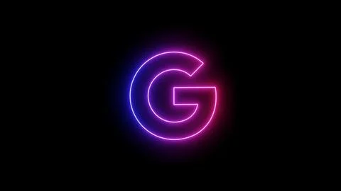 Google G Dark night glowing logo in neon light neon sign and neon light conce Stock Illustration