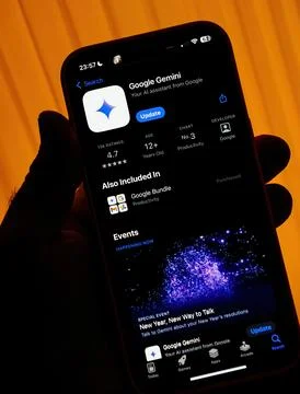 Google Gemini AI Ranked Third in Productivity Stockfoto's