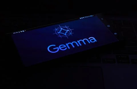 Google Gemini large language model Logo on a screen Stock Photos