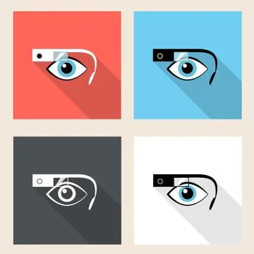 Google glasses icon set Stock Illustration