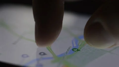 Google gps app on the smartphone. man using digital gps app. Video stock 220422636