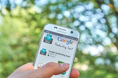 Google Handwriting app Fotos Stock