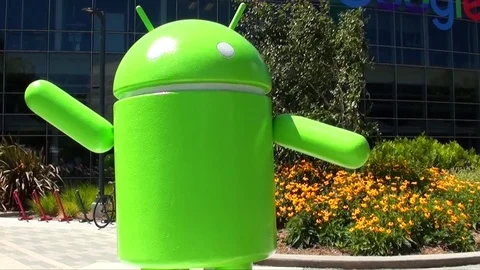 Google head office, Googleplex with android in Silicon Valley, California Stock Footage 92917085