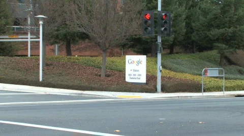 Google Headquarters sign Stock Footage 591490