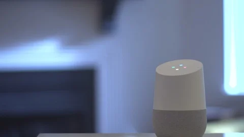Google Home Lighting Up Stock Footage