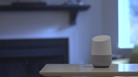 Google home in use Stock Footage