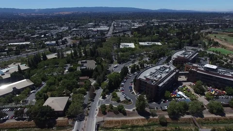 Google HQ Campus Silicon Valley Aerial Drone Vídeos de archivo 72906140