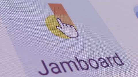 Google Jamboard Icon Click Close Up Stock Footage 145676792