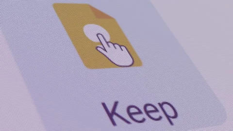 Google Keep Icon Click Close Up Stock Footage 145676793