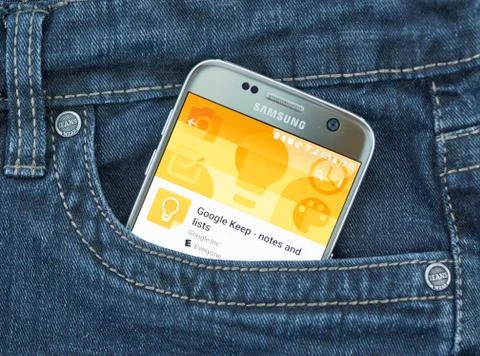 Google Keep mobile application. Stock Photos