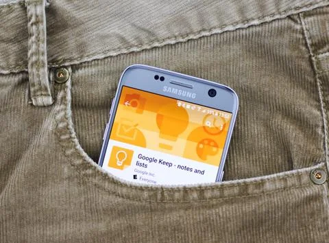 Google Keep mobile application. Stockfoto's