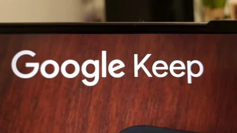 Google Keep service website displayed on laptop computer Stock Footage 235858437