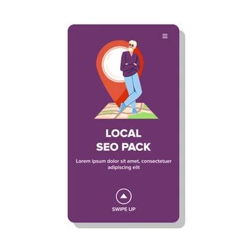 Google local seo pack vector Stock Illustration